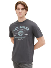T-Shirt mit Logoprint - 10899-Tarmac Grey - Grau