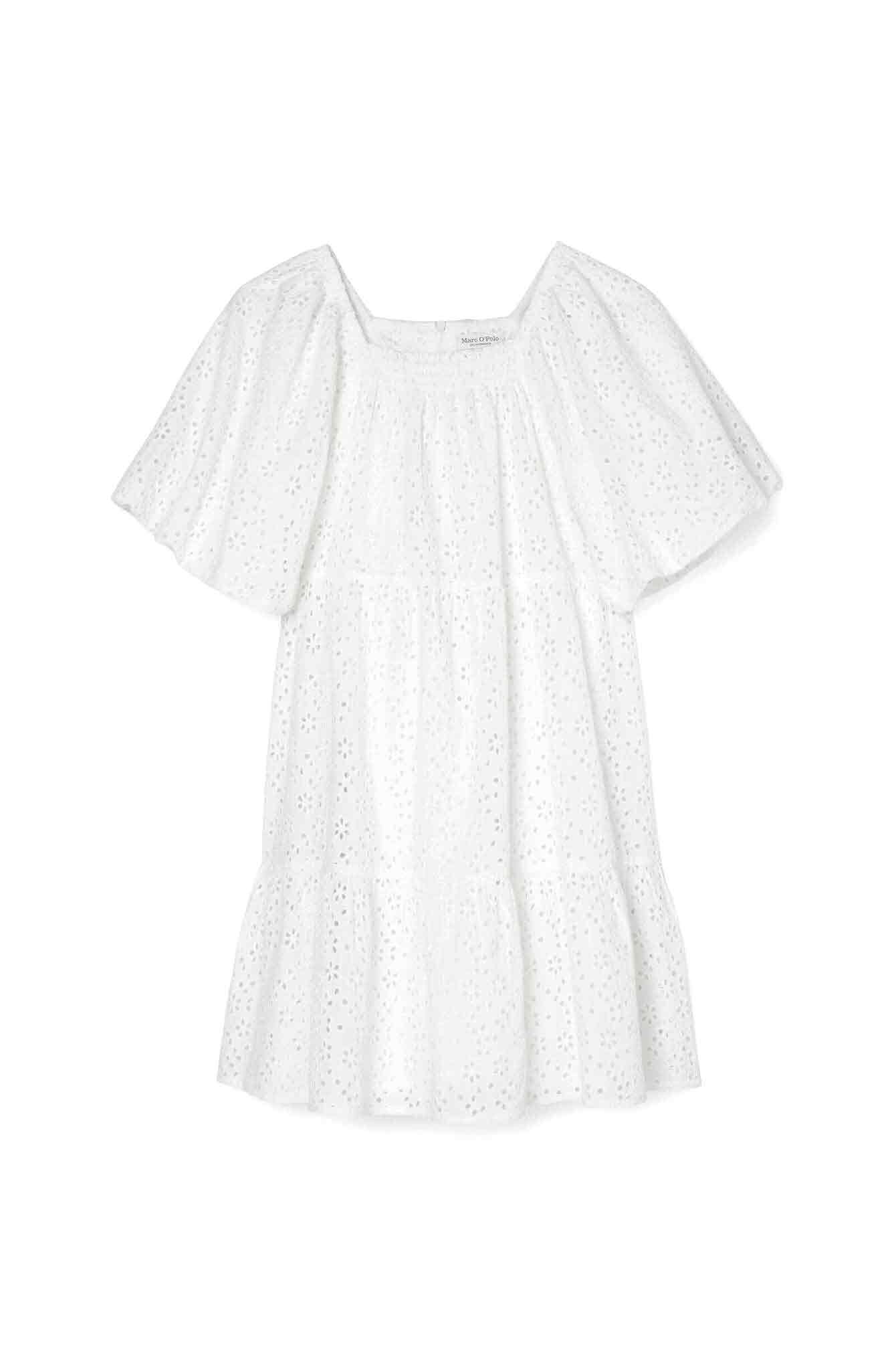 Kleid mit  Lochspitze - 111 WHITE COTTON - Weiß