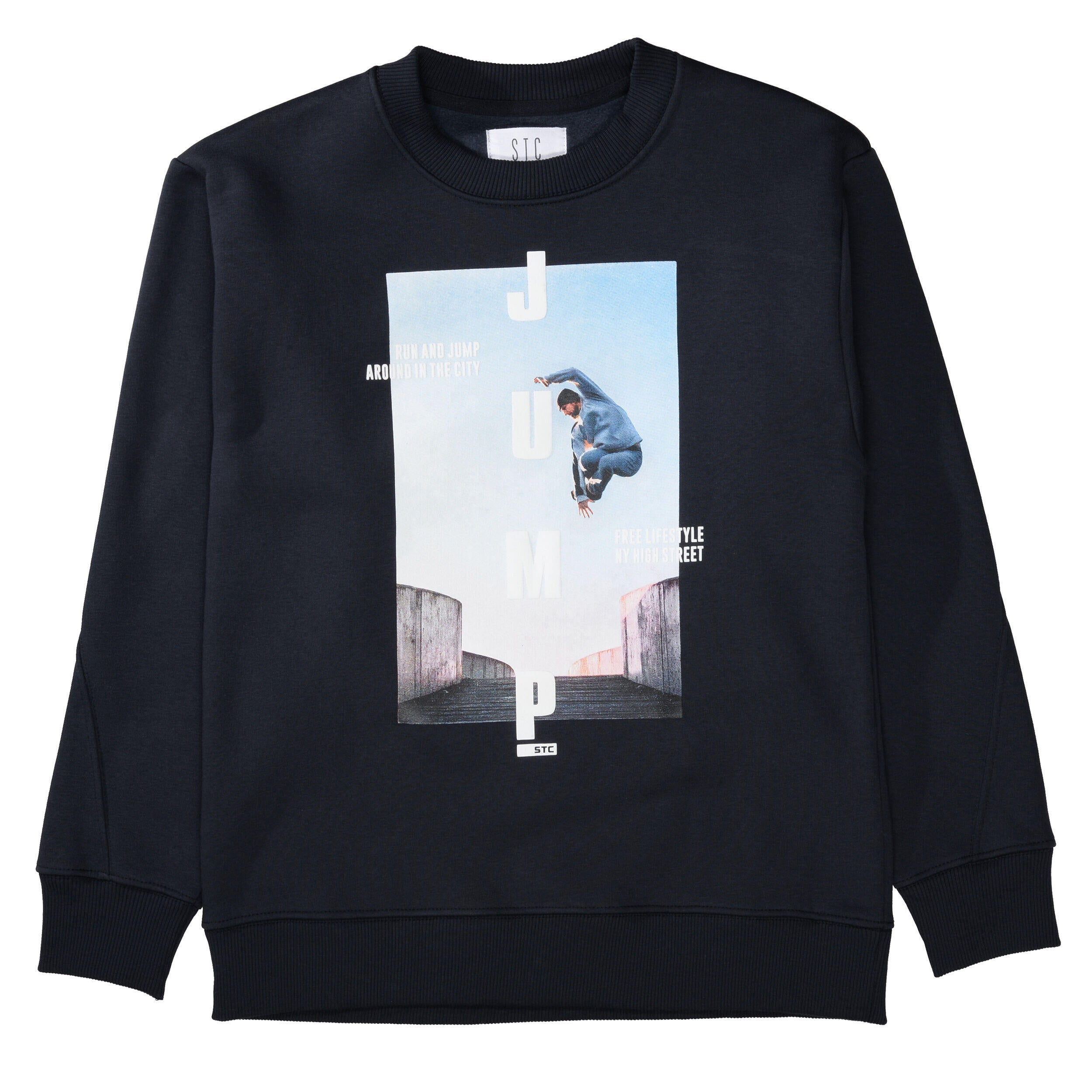 Sweatshirt mit Print - 608 DARK BLUE - Blau