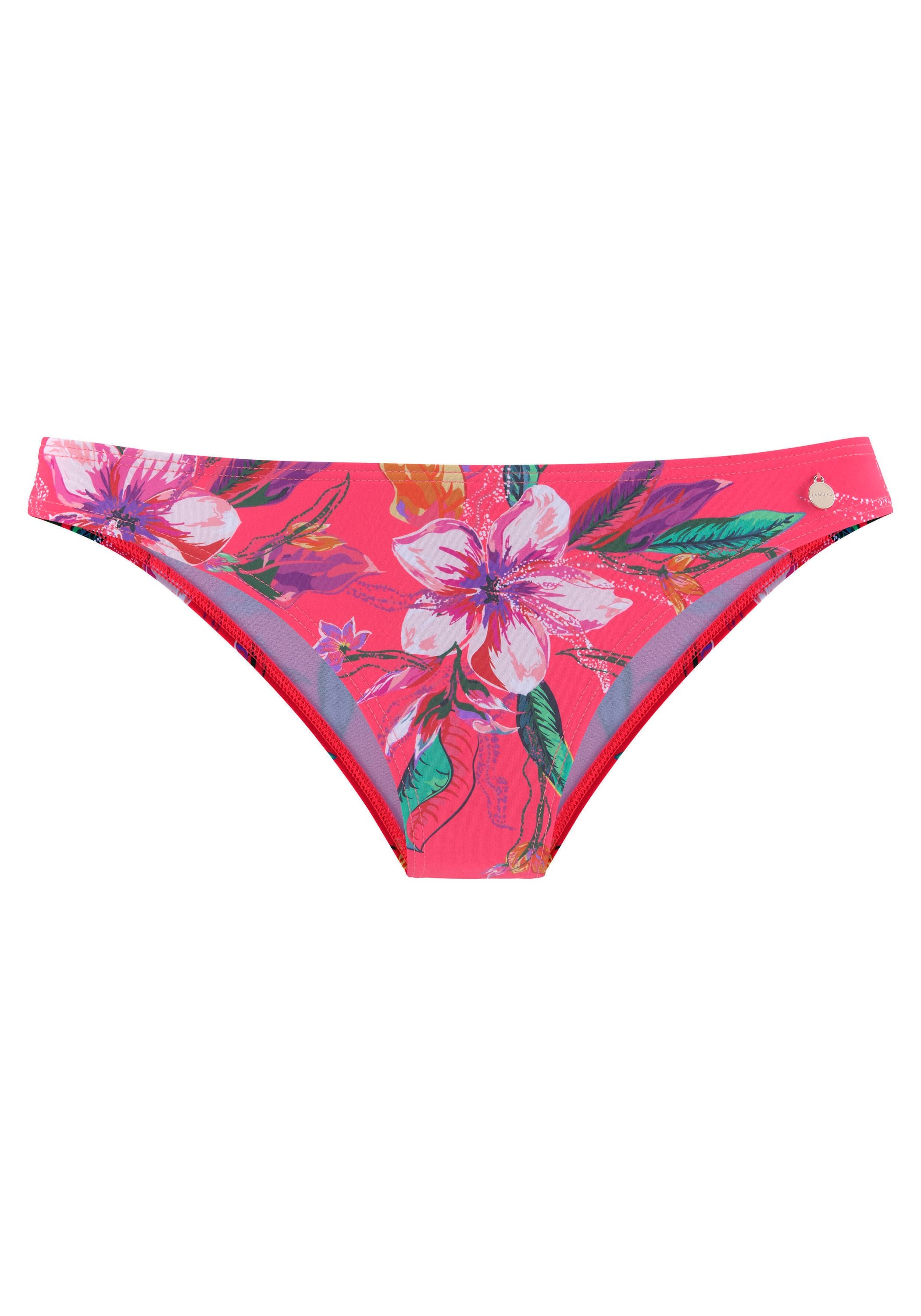 Bikini Hose Malia - 6866-red print - Pink