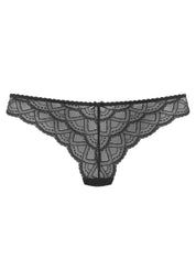 String mit Spitze - 4215-black - Schwarz