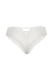 String mit Spitze - 4224-white - Weiß