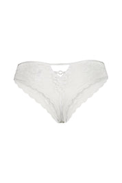 String mit Spitze - 4224-white - Weiß