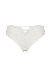String mit Spitze - 4224-white - Weiß