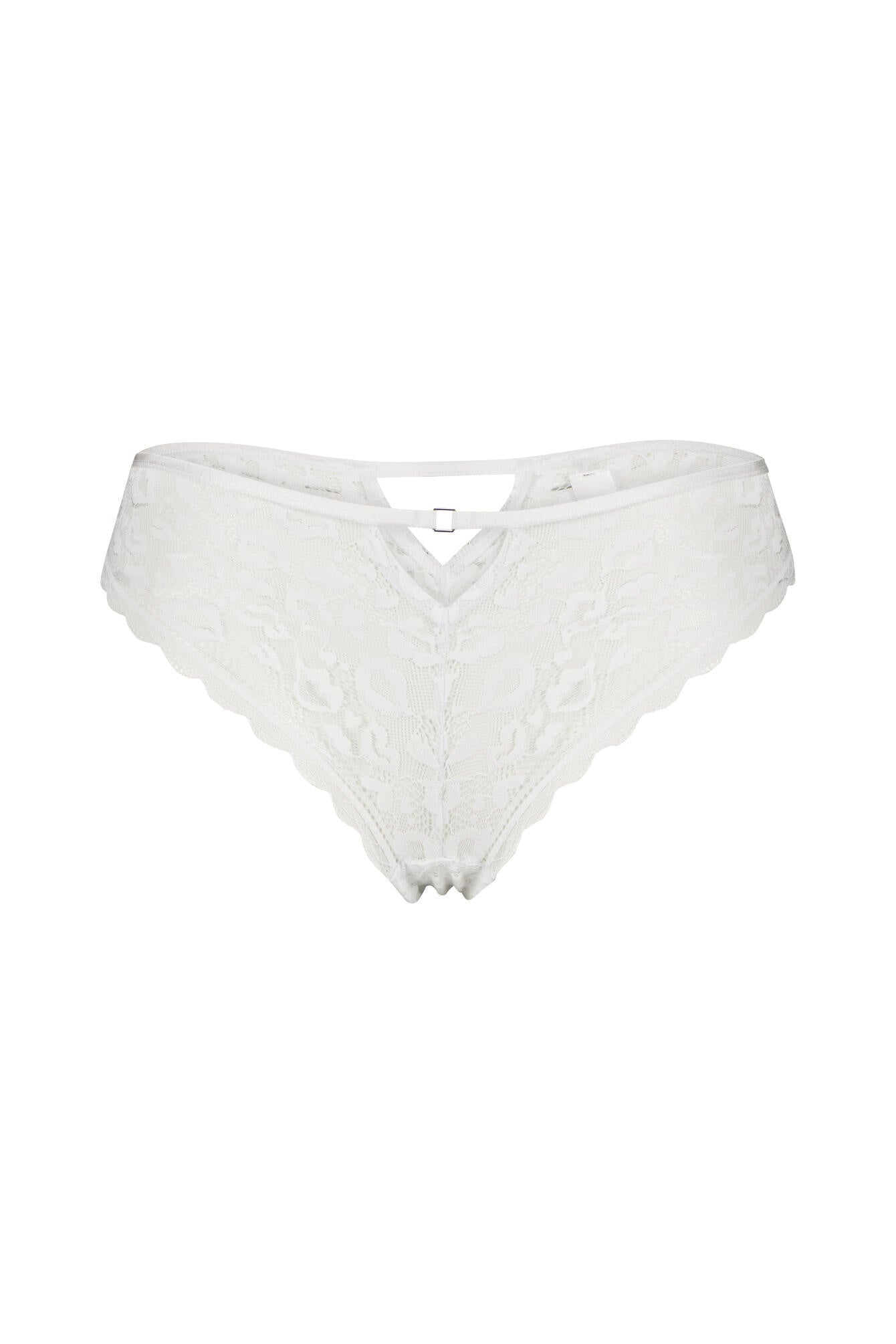 String mit Spitze - 4224-white - Weiß