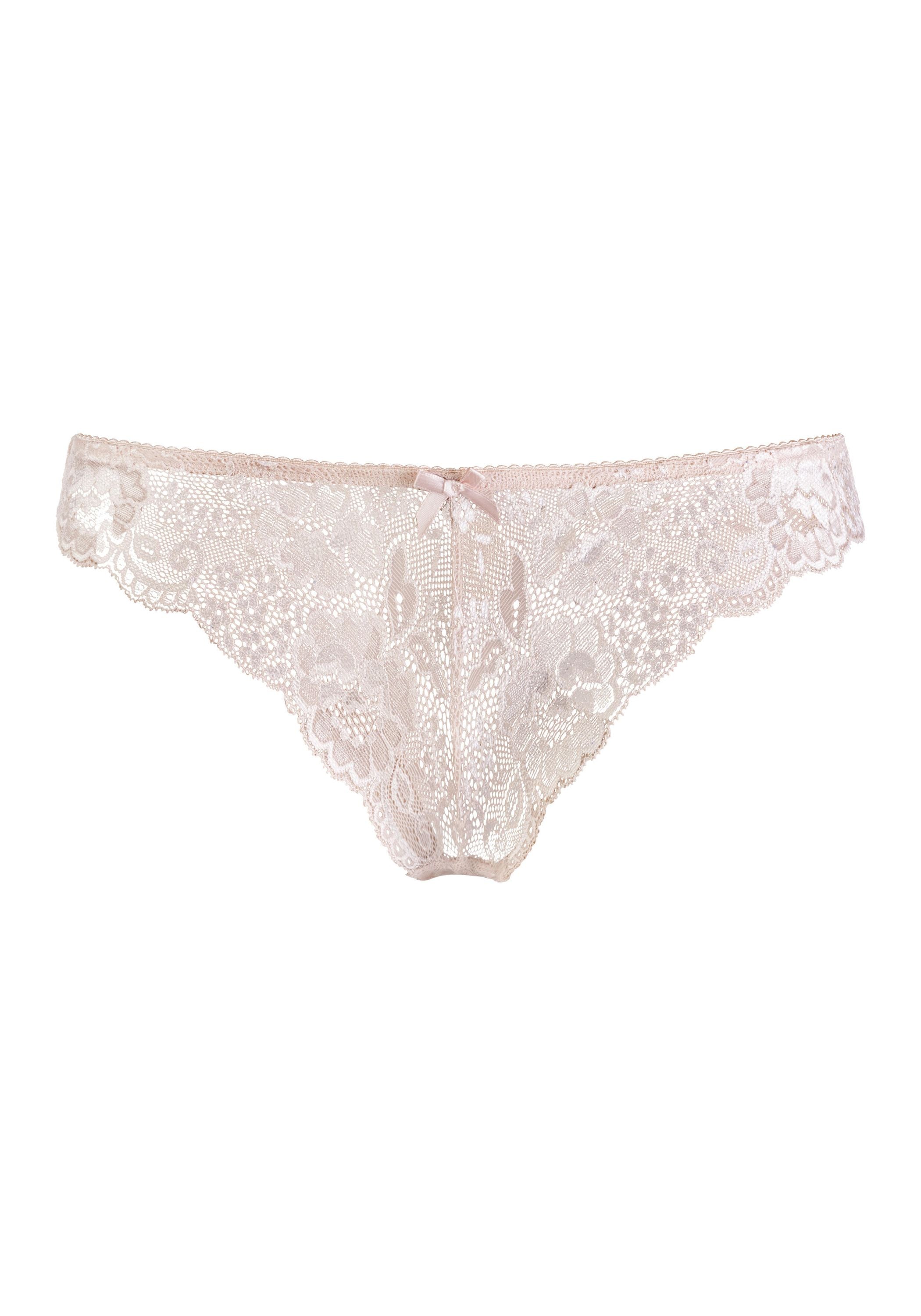 Tanga mit Spitze - 9402-powder - Beige