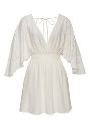 Strandkleid Mini aus Viskose - 939-offwhite - Weiß