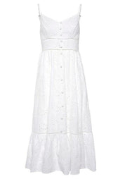 Sommerkleid Midi aus Lochspitze - 3883-weiss - Weiß