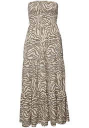 Bandeaukleid Maxi aus - 2174-khaki-beige - Grün