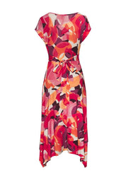 Sommerkleid Midi aus Viskose - 7540-rot bedruckt - Rot