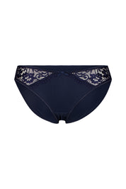 Slip mit Spitzen-Details - 24-navy - Blau