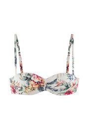 Bikini-Top floral mit Bügel - 9079-creme print - Creme