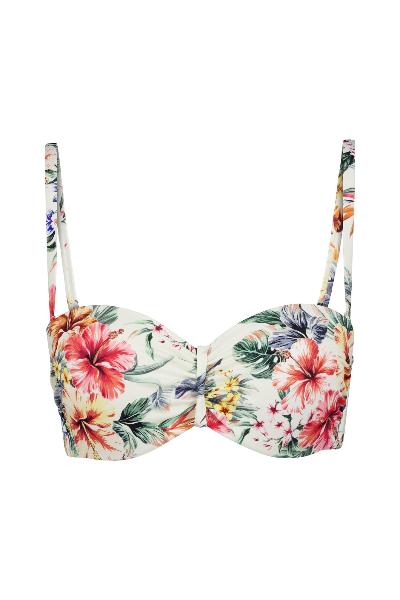Bikini-Top floral mit Bügel - 9079-creme print - Creme