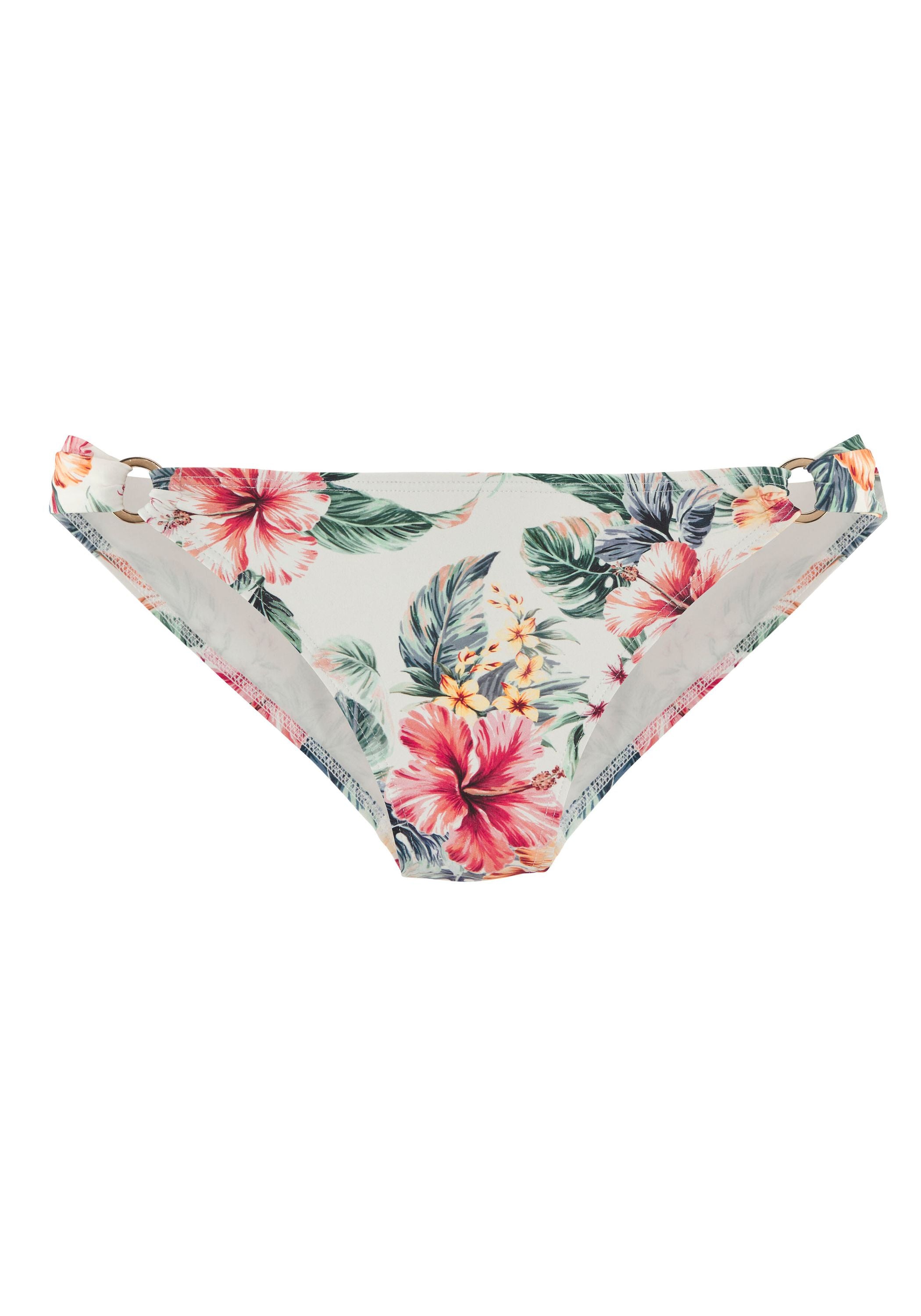 Bikini-Slip floral - 9079-creme print - Creme