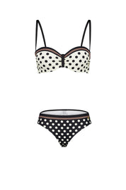 Bikini gepunktet - 3869-schwarz/crem - Schwarz | Weiß