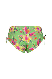 Bikini-Slip floral mit Raffung - 8795-green print - Grün