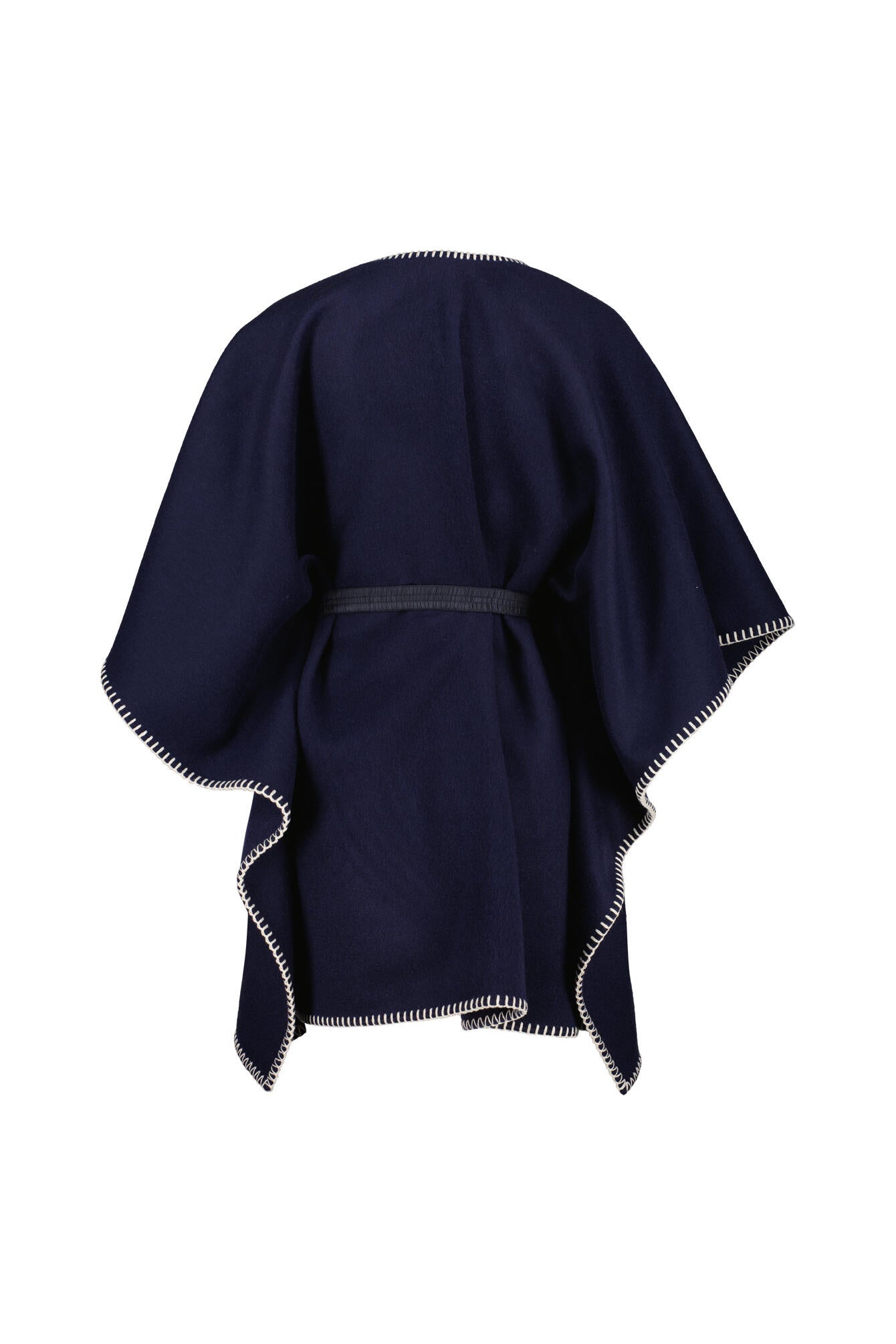 Poncho aus Wollmix - 464 - Blau