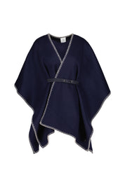 Poncho aus Wollmix - 464 - Blau