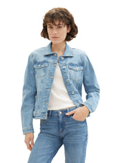 Jeansjacke aus recycelter Baumwolle - 10142-Light Stone Blue Denim - Blau