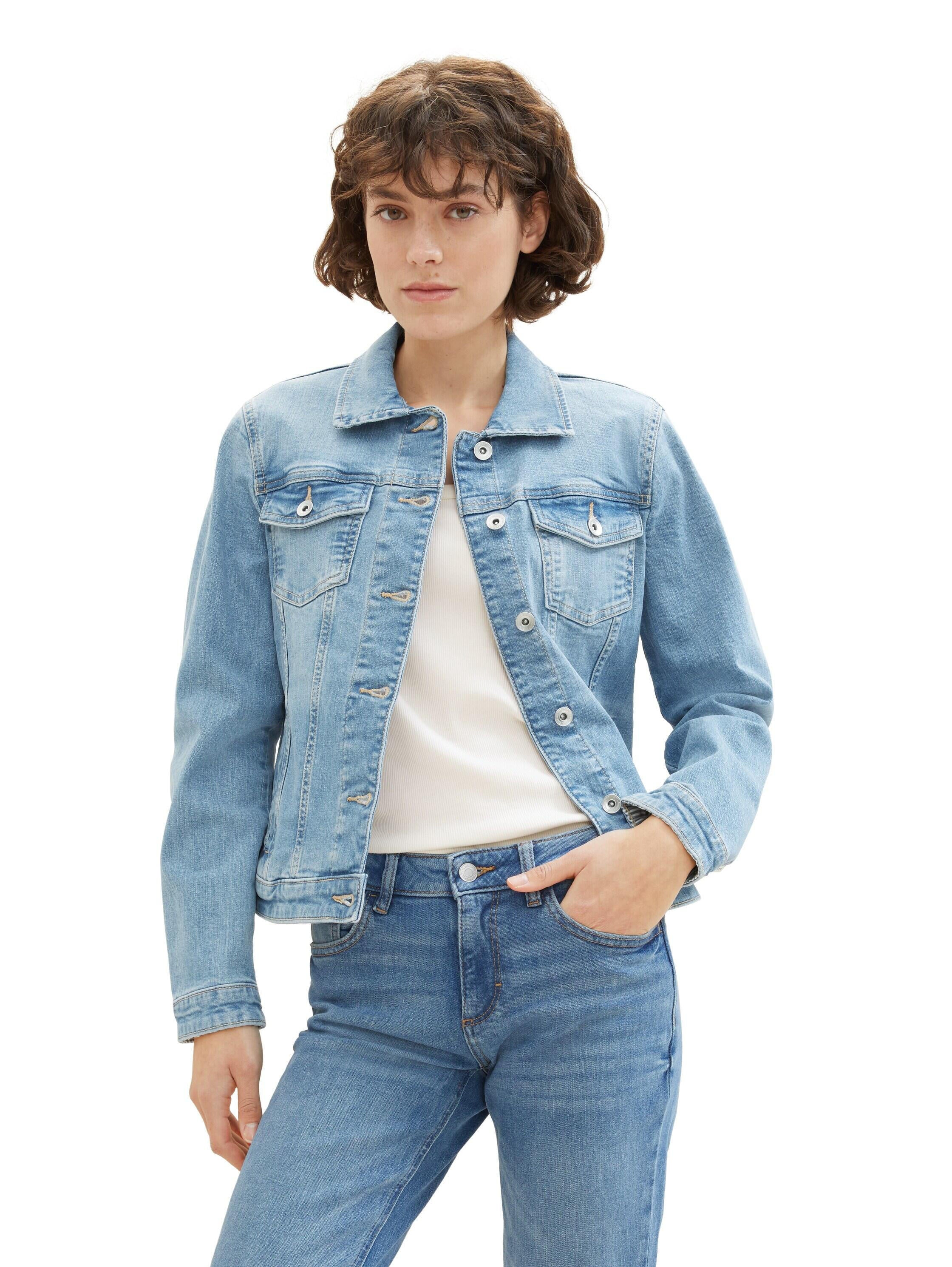Jeansjacke aus recycelter Baumwolle - 10142-Light Stone Blue Denim - Blau