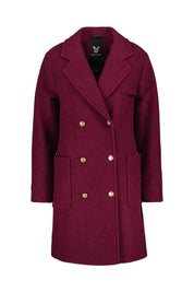 Wollmantel mit Reversekragen - 0641 - Rot