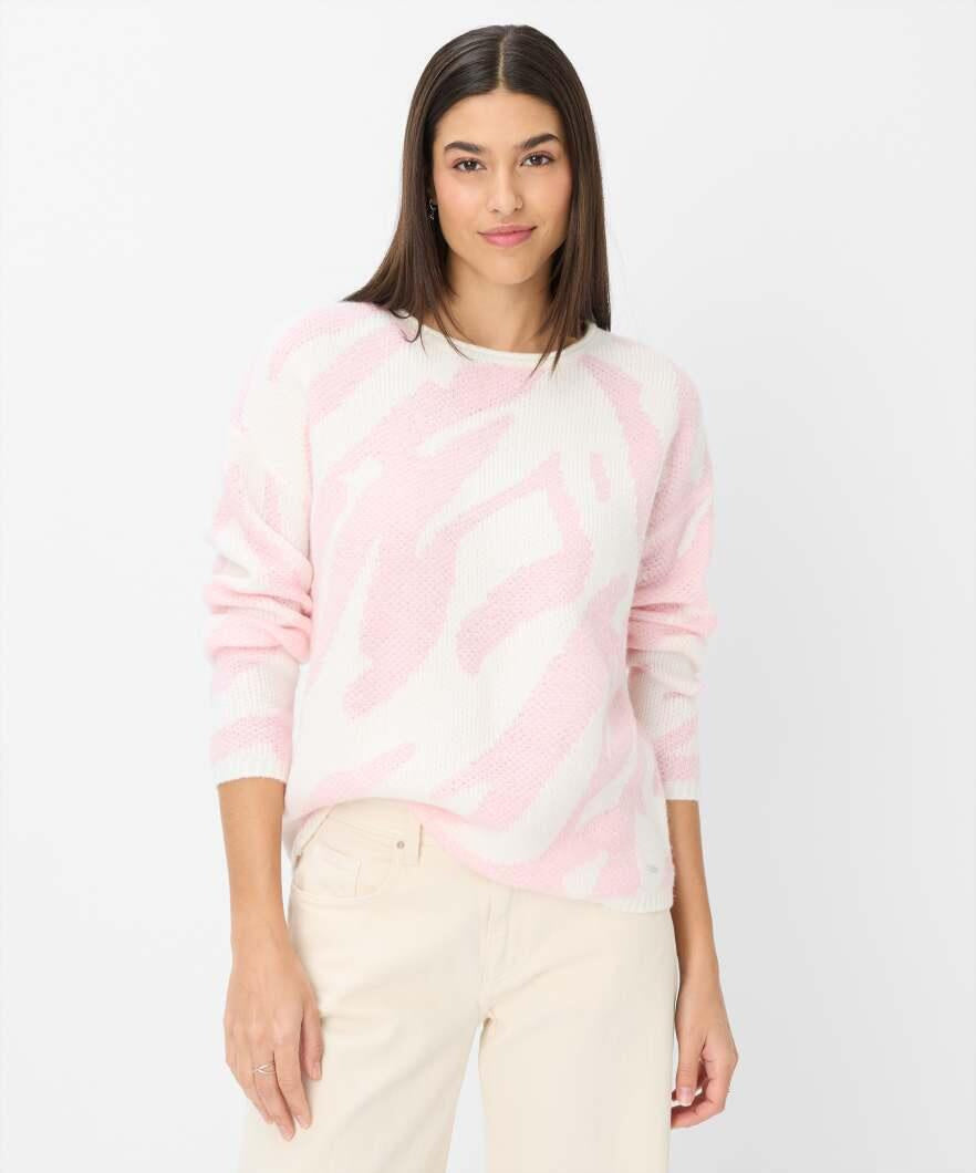 Gemusterter Strickpullover - 47-blush - Rosa