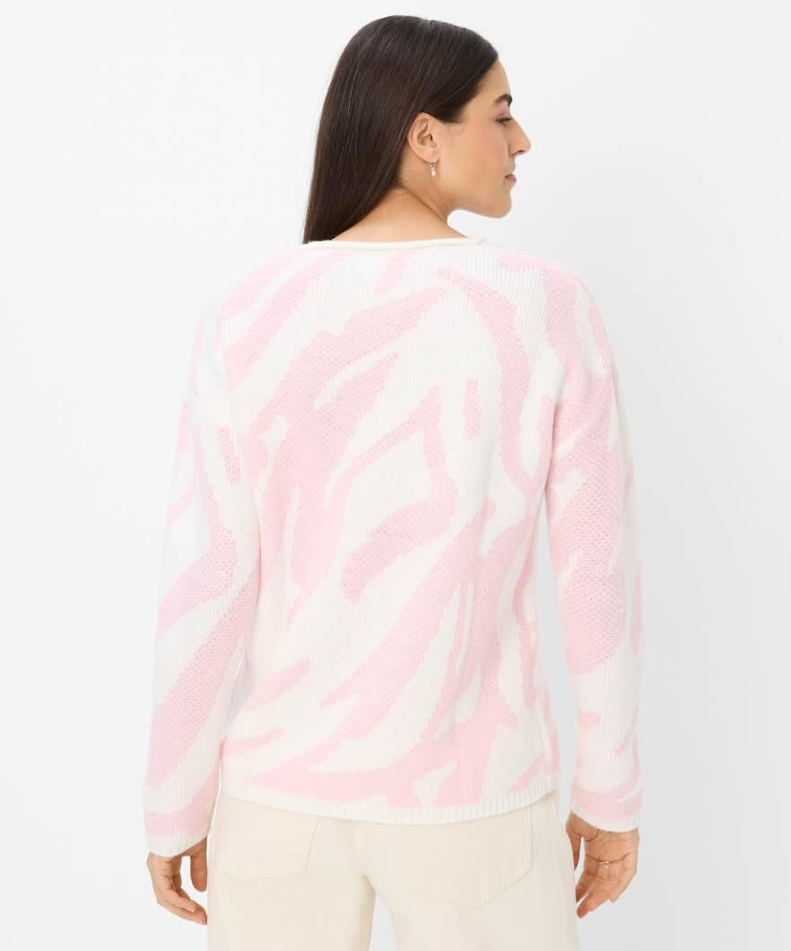 Gemusterter Strickpullover - 47-blush - Rosa