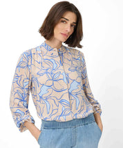 Bluse floral - 54-almond - Beige