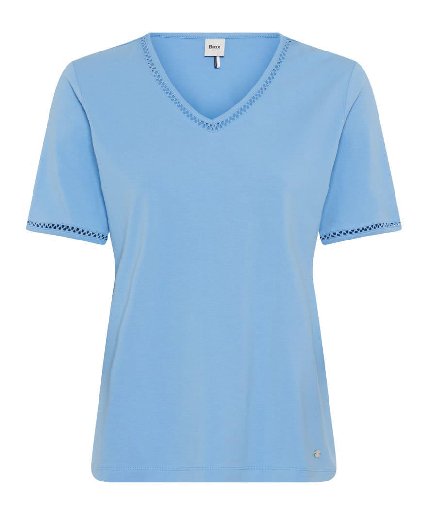 T-Shirt CLARINA aus Baumwolle - 25-cornflower - Blau