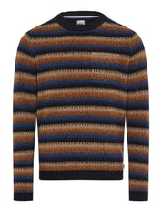 Strickpullover RICK aus Wolle - 23-navy - Mehrfarbig