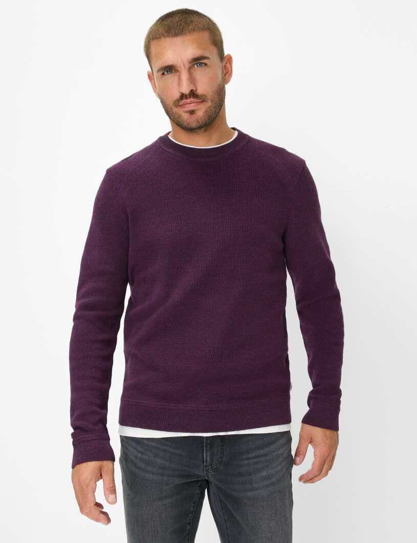 Strickpullover ROY aus Baumwollmix - 88-blackberry - Violett