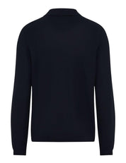 Sweatjacke mit Polokragen - 23-navy - Blau