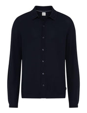 Sweatjacke mit Polokragen - 23-navy - Blau