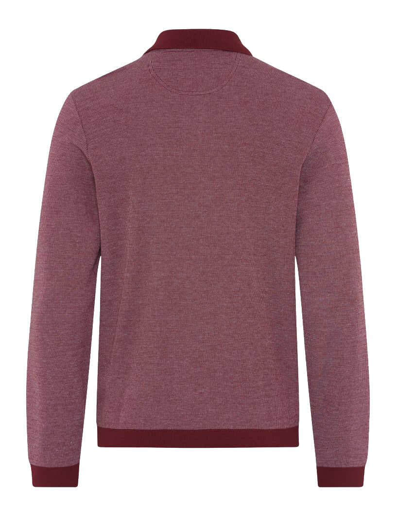 Langarm-Poloshirt PAROS aus Baumwollmix - 41-velvet - Rot