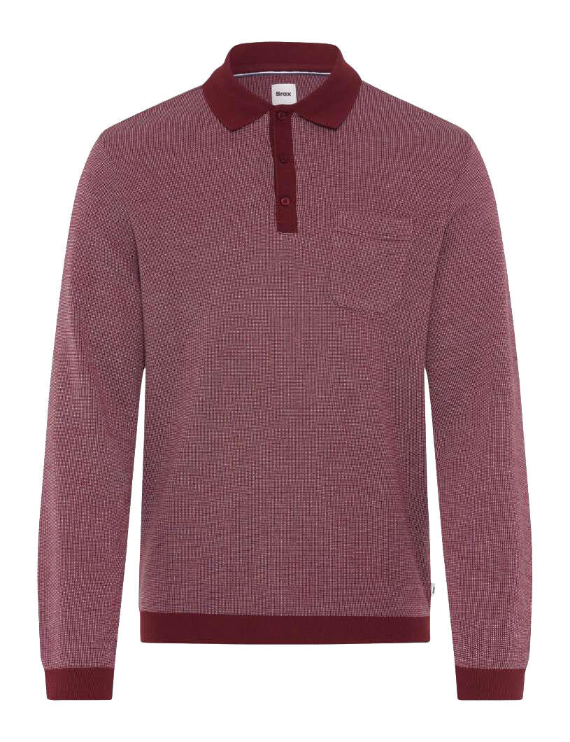 Langarm-Poloshirt PAROS aus Baumwollmix - 41-velvet - Rot