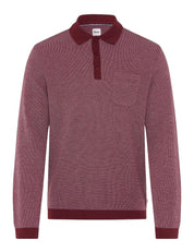 Langarm-Poloshirt PAROS aus Baumwollmix - 41-velvet - Rot