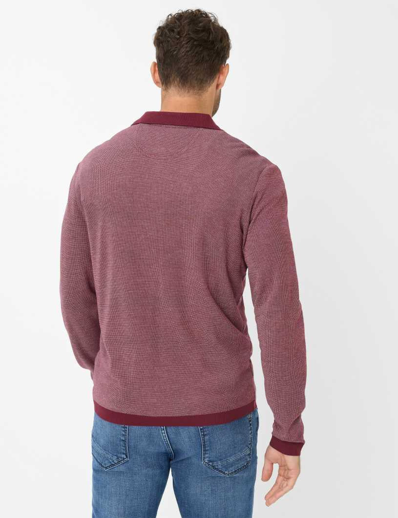 Langarm-Poloshirt PAROS aus Baumwollmix - 41-velvet - Rot