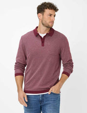 Langarm-Poloshirt PAROS aus Baumwollmix - 41-velvet - Rot