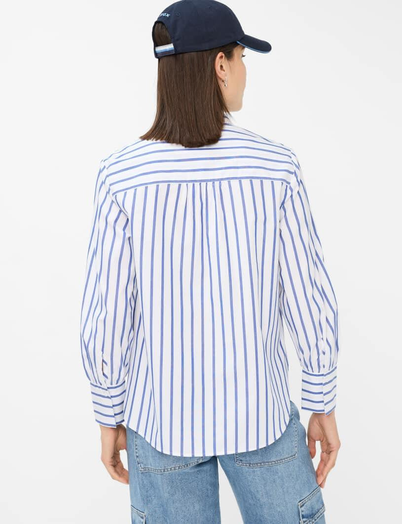 Bluse VIC aus Baumwolle - 22-navy - Blau | Weiß