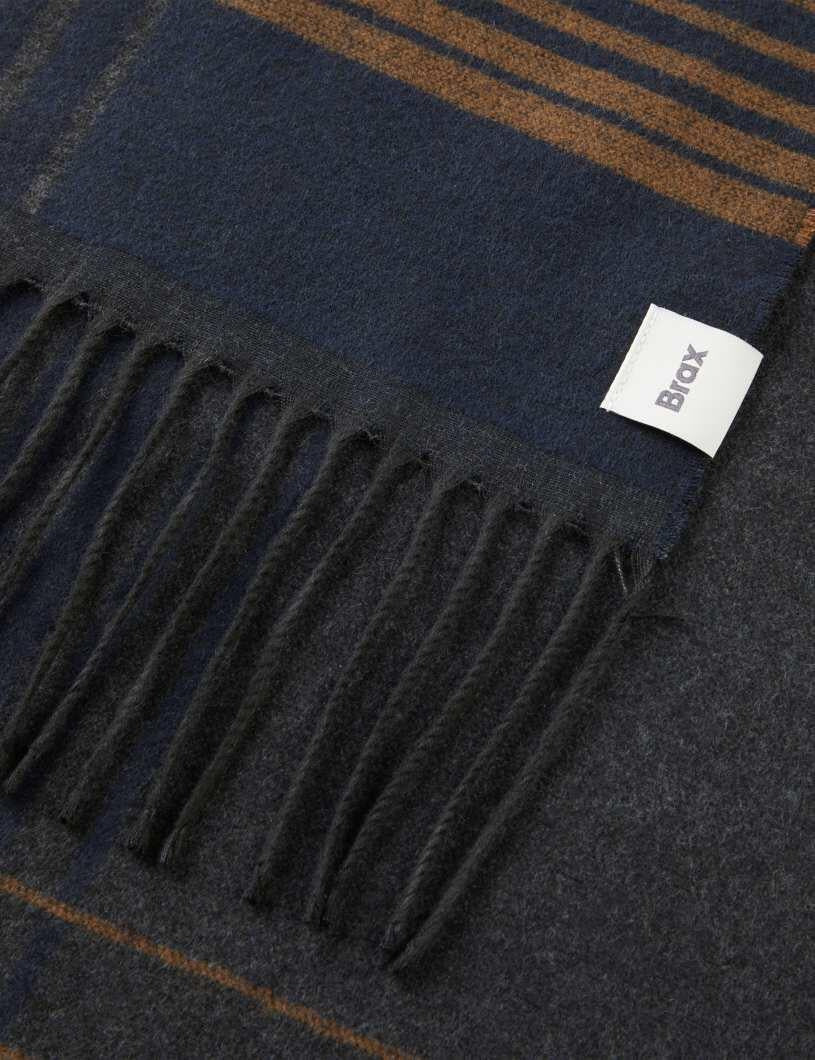 Schal QUIRIN C mit Fransen - 07-cement - Blau