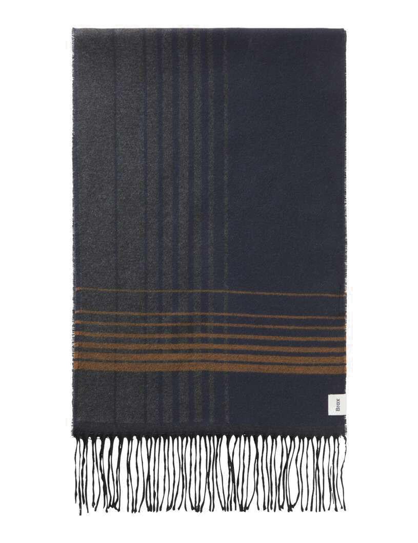 Schal QUIRIN C mit Fransen - 07-cement - Blau