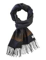 Schal QUIRIN C mit Fransen - 07-cement - Blau