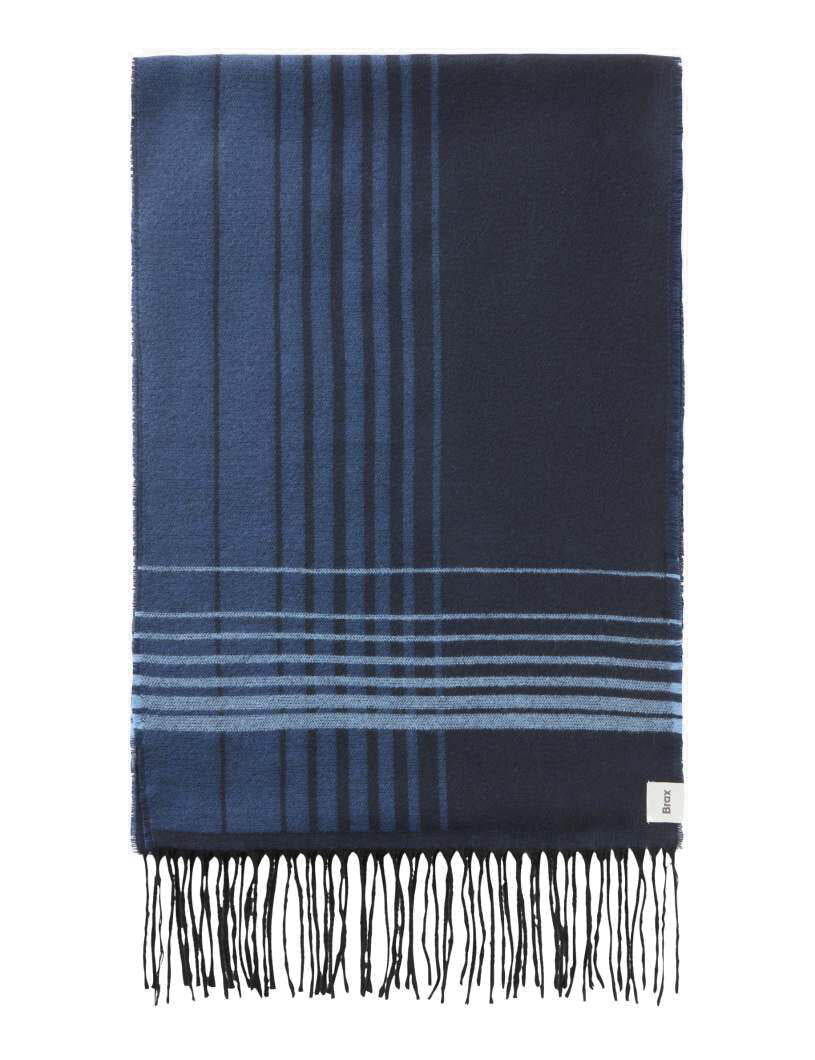 Schal QUIRIN S mit Fransen - 23-navy - Blau
