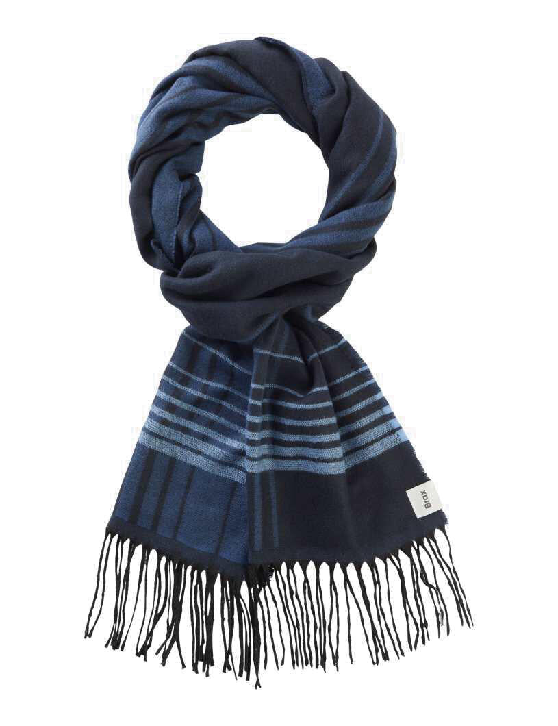 Schal QUIRIN S mit Fransen - 23-navy - Blau