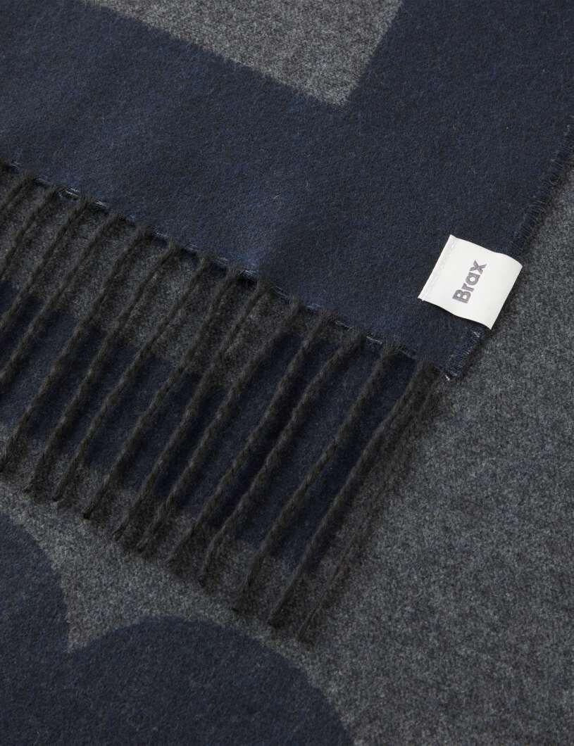 Schal QUARTO J mit Fransen - 23-navy - Blau
