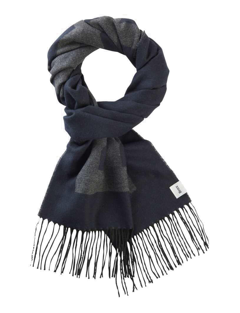 Schal QUARTO J mit Fransen - 23-navy - Blau
