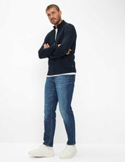 Strickjacke JAKE aus Baumwollmix - 23-navy - Blau