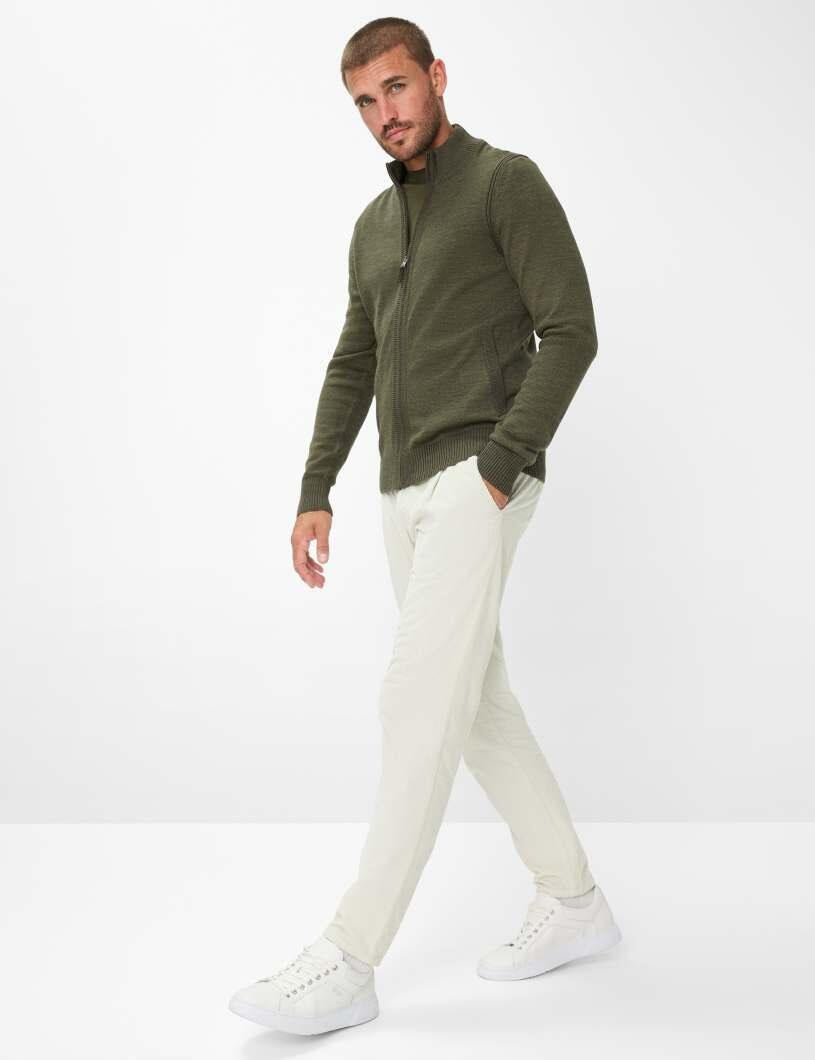 Strickjacke JAKE aus Baumwollmix - 30-deep jungle - Khaki
