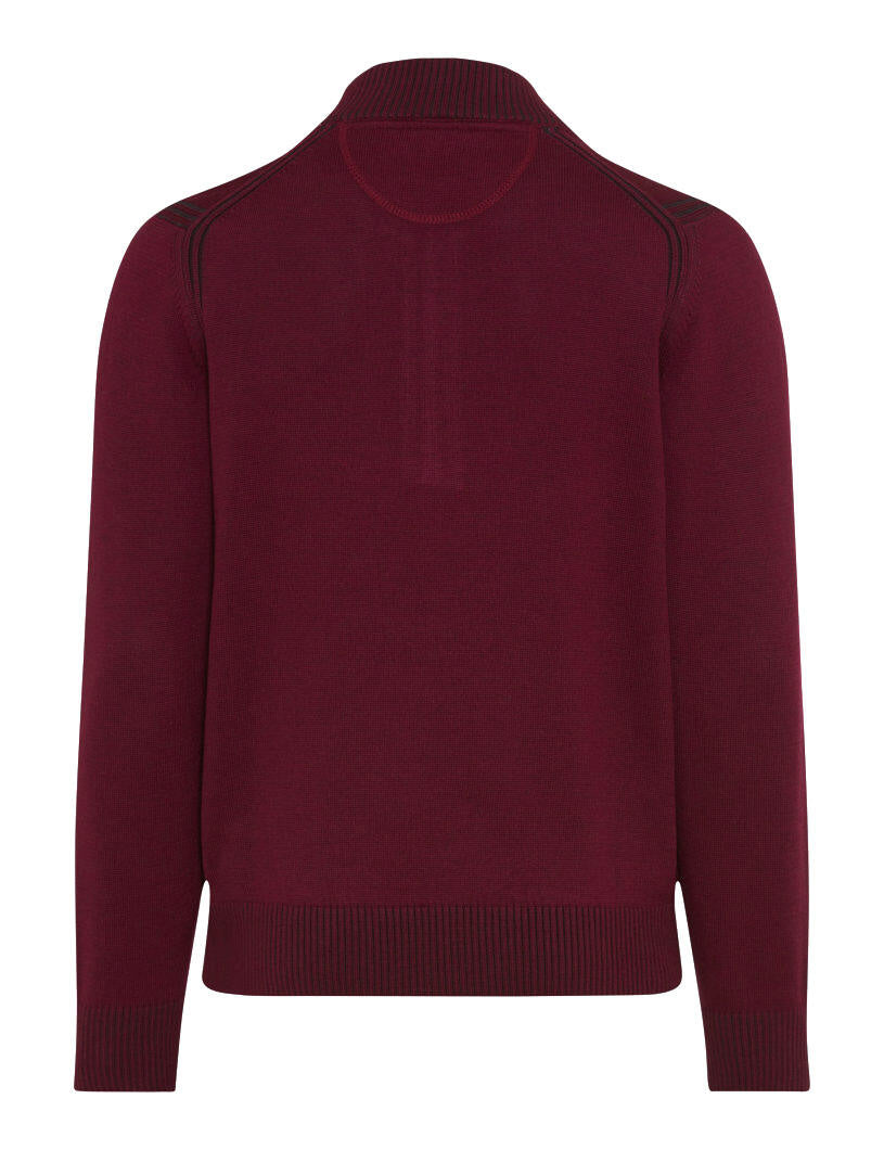 Strickpullover STEFFEN mit Troyerkragen - 41-velvet - Rot