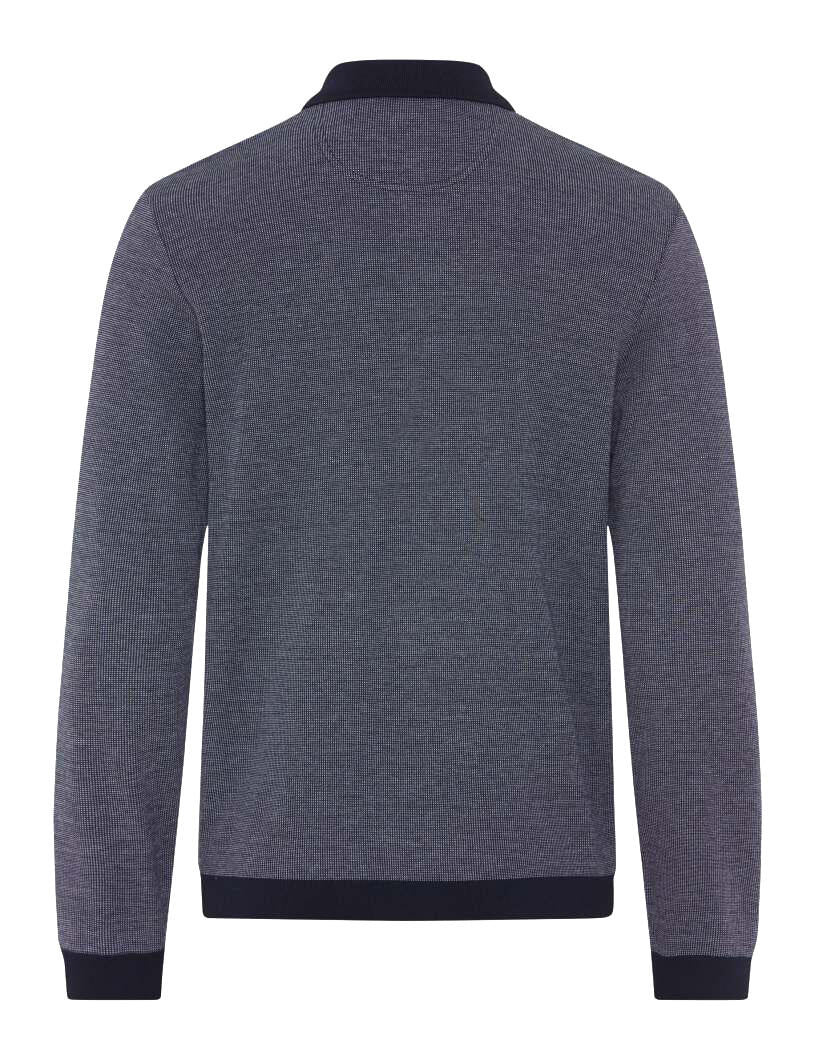 Langarm-Poloshirt PAROS aus Baumwollmix - 23-navy - Blau